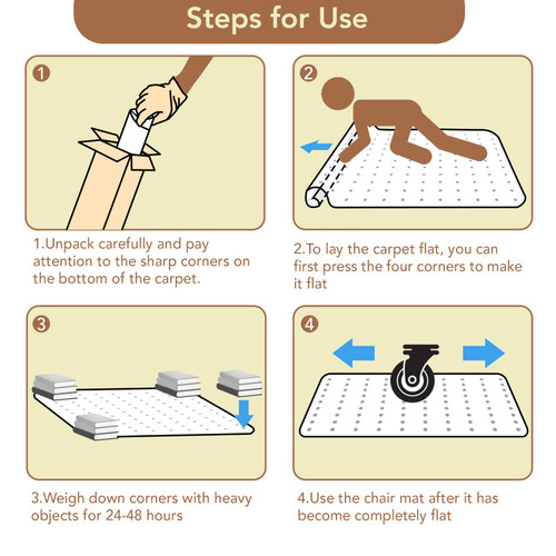 Office Chair Mat for Low Pile Carpet with Lip, 46" x 72" Clear Plastic Floor Protector, Heavy Duty Desk Chair Mat for Rolling Chairs, Smooth Glide Computer Mat for Home Office
