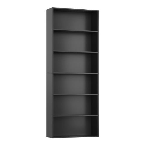 FOTOSOK 6-Tier Open Bookcase and Bookshelf, Freestanding Display Storage Shelves Tall Bookcase for Bedroom, Living Room and Office, Black