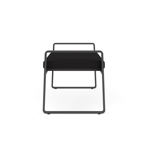 Lesro Gansett Reception Waiting Room Healthcare 2-Seat Bench/Charcoal Steel/Black