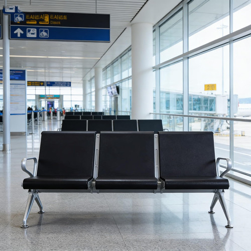 Gtzly Waiting Room Chairs Office Bench with Arms, Polyurethane Pad Airport Reception Chairs, Lobby Bench Seating for Office, Business, Bank, Hospital(Orange,120x68x80cm/47x27x31in)