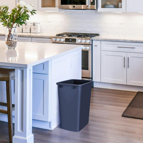 Rev-A-Shelf 2-Pack 35 Quart Polymer Replacement Trash Bin, Recycle Waste Garbage Container for Kitchen Cabinet Pullouts, Black, RV-35-18-2 - Large Plastic Bins for Home and Office
