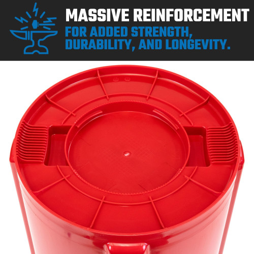 Magnum 44 Gallon Trash Can, High-Vis Red, Construction Grade, Heavy Duty Plastic, Jobsite Ready for Handling and Holding Garbage CMTC-C000-44R02 (2 Pack)