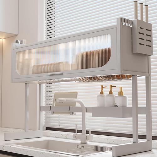 Over The Sink Drying Rack Kitchen with Cutlery Holder,Stainless Steel