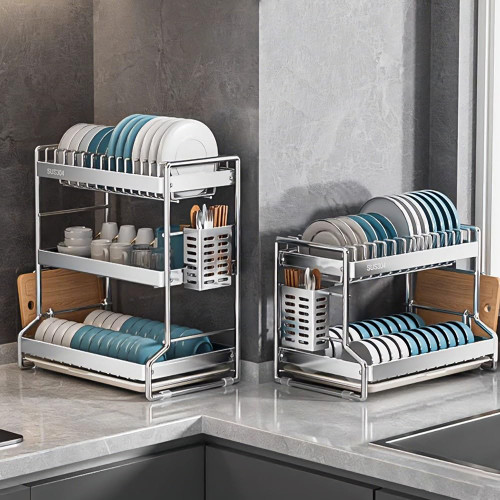 Stainless Steel Dish Drying Rack, Metal Dish Drainer for Kitchen