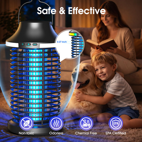 Bug Zapper Outdoor Cordless, 2026 Upgraded 4200V Electric Mosquito