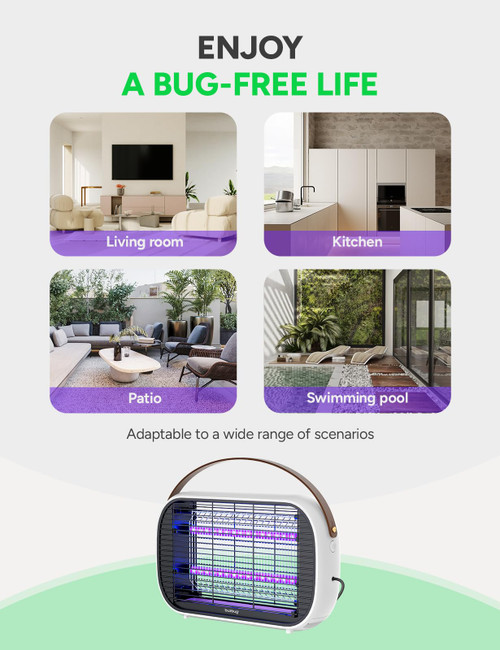 Buzbug LED Bug Zapper Indoor, 50000 H Long-Lasting LED, Energy Saving & Dual