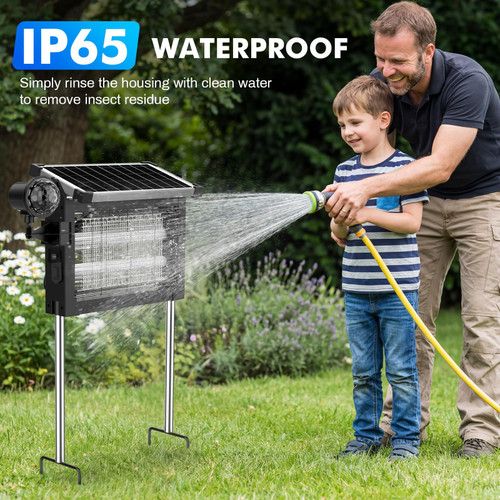 Solar Bug Zapper Outdoor, Jinyeda 2 in 1 Water Wave Projector & Mosquito