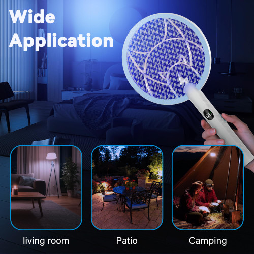 Nymrix Electric Fly Swatter Racket, 2 in 1 Mosquito Bug Zapper 4100V Handheld
