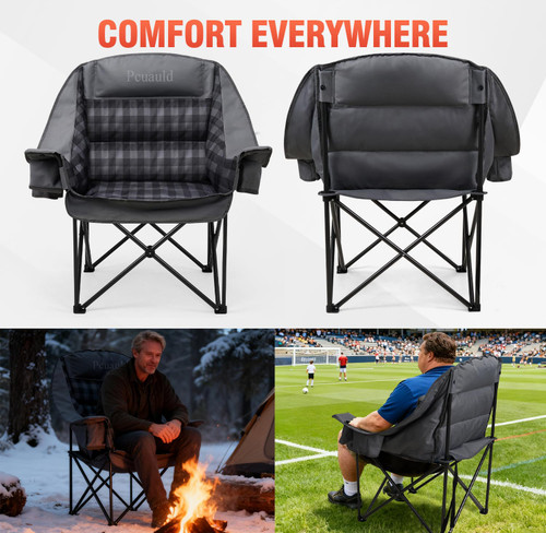Camping Chairs for Adults 2 Pack Heavy Duty Padded Folding