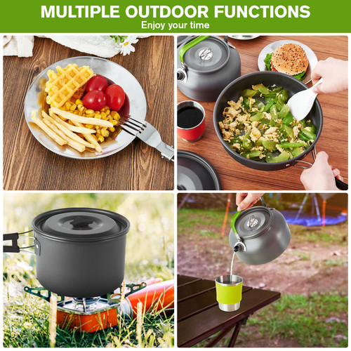 Camping Cookware Set - 37 PCs, Large Size Hanging Pot with Camping Pots