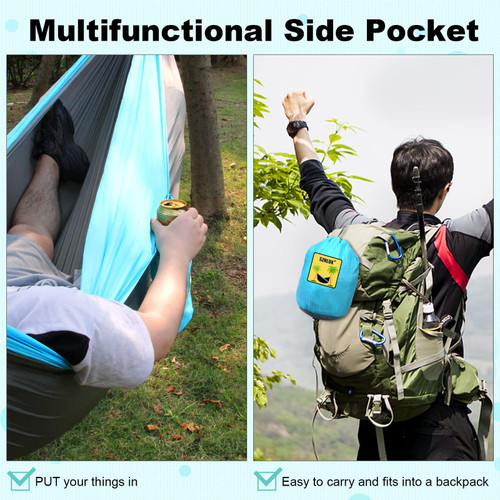 Camping Hammock Double & Single Portable Hammocks with 2 Tree