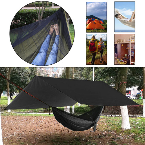 Tarpaulin,Camping Hammock with Mosquito Net Rain Fly Heavy Duty Tree Strap