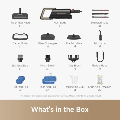 DREAME SH10 Steam Mop with Detachable Handheld Steamer, 13-in-1 Portable Steam Cleaner, 3.8 lbs Lightweight Body