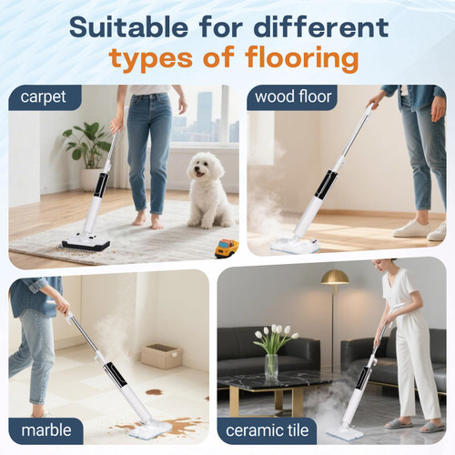 Steam Mop, Detachable Handheld Steam Cleaner for Home,1200W Heat to 260 °F in 20S, 2 Steam Modes & LED Display, 23FT Cord