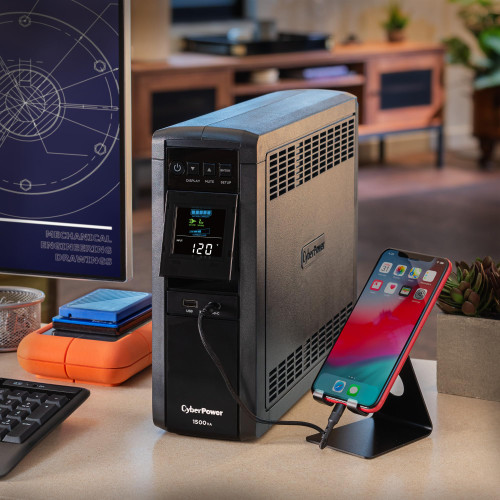 CyberPower CP1500PFCLCD PFC Sinewave UPS Battery Backup and Surge Protector, 1500VA/1000W, 12 Outlets