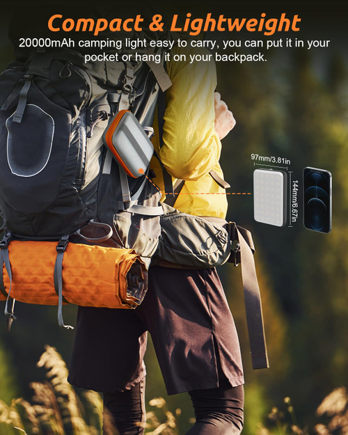 Eventek LED Camping Lantern Rechargeable, 20000mAh Portable Camping Lights up to 144 Hours & 4