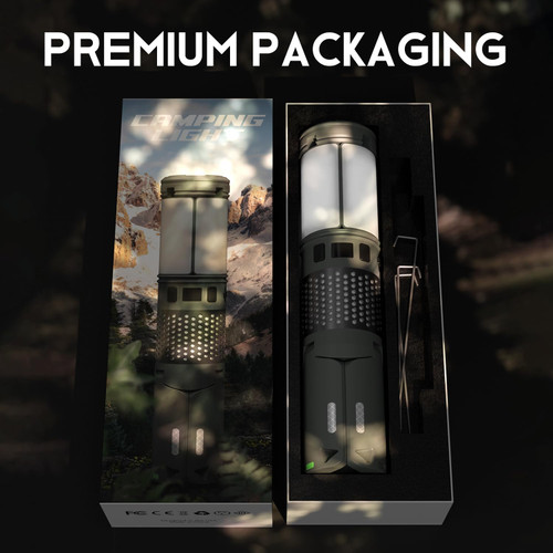 Telescopic Camping Lights, Rechargeable Camping Lights with Stand,12000mAh Collapsible Camping