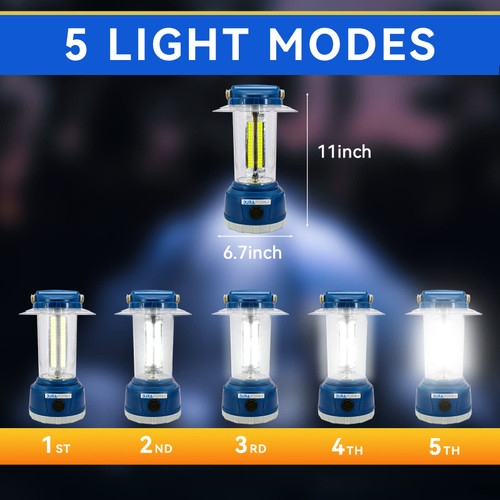 LED Camping Lantern Rechargeable, Bright 2000 Lumen, 5 Modes, 4000 mAh Power Bank