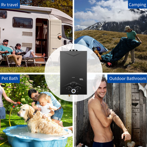 Tankless Water Heater 4.74GPM 18L Outdoor Portable GasHot Water Heater