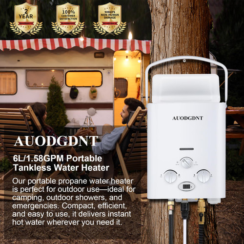 Propane Water Heater 1.58 GPM, Lightweight Instant Hot Water Heater