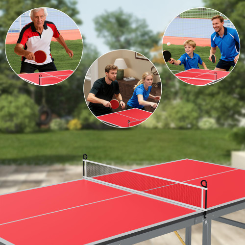 6x3FT Professional Outdoor Ping Pong Table, Portable Indoor/Outdoor Table Tennis Game Set with Net