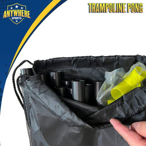 Portable Trampoline Ping Pong Table Tennis Game for Indoor or Outdoor Use, Includes Two Paddles, Six Balls, Storage Bag