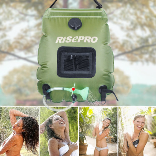 Camping Shower Bag Hot Water with Temperature 45°C Removable Hose on/Off