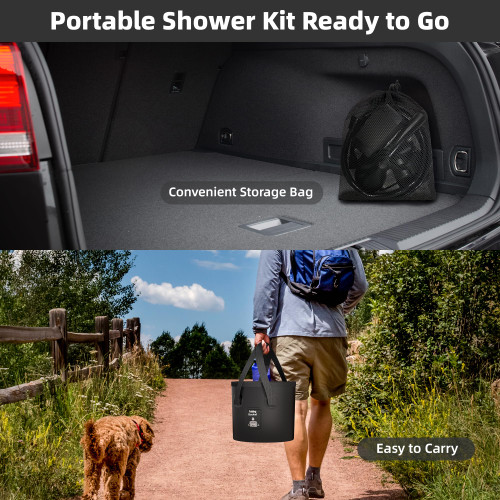 Portable Camping Shower, 6000mAh Rechargeable Shower Pump