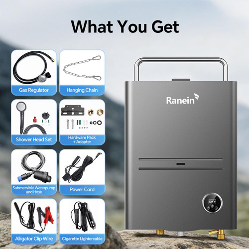 Tankless Water Heater 34,000 BTU 1.32 GPM with Included High