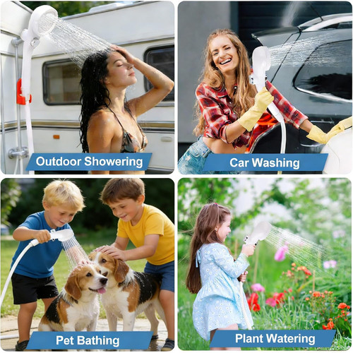 Portable Shower for Camping with 7800mAh Battery - 3 Spray Modes, IPX8 Waterproof