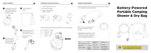 Portable Shower for Camping with Dry Bag - Camp Shower