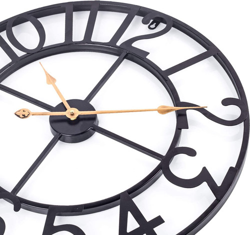 30 in Extra Large Farmhouse Decorative Outdoor Clocks Sient Battery Operated – Vintage Outside Clock for Garden, Backyard