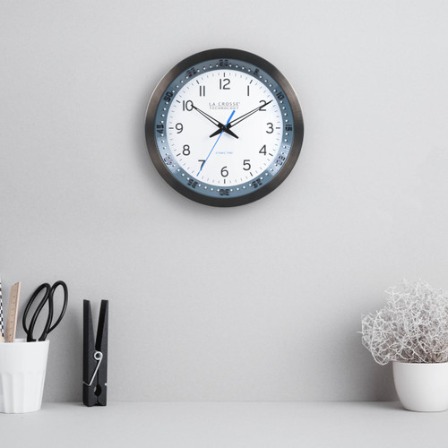 La Crosse Technology Atomic Wall Clock, Metal, 10" (404-54667)
