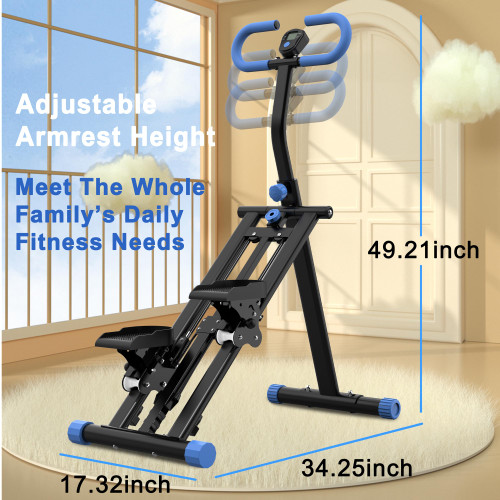 KINMAC Stair Stepper with Adjustable Resistance for Home - Upgrade Climber Workout Machine with LCD Tracking & Space-Saving Design | Ideal for Home Gym, Apartment & Office (Black)