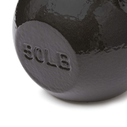Amazon Basics Cast Iron Kettlebell for Strength Training, Textured Wide Handle, 50 Pounds, Black