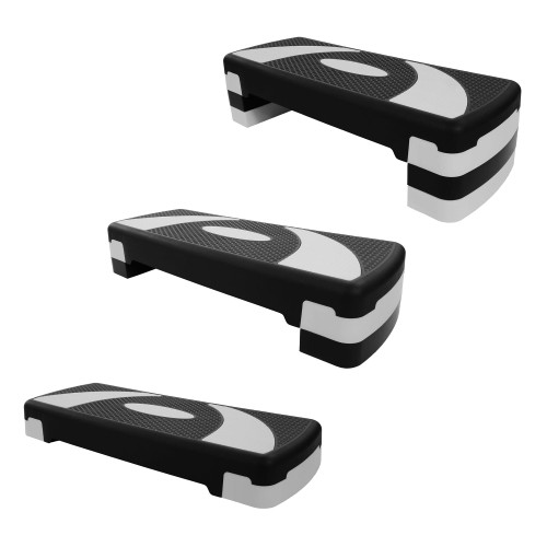 BalanceFrom Aerobic Step Platform Trainer with Adjustable 3-Level Risers, 400 Pound Weight Capacity – Non-Slip Exercise Stepper for Cardio, Strength, and Fitness Workouts at Home or Gym