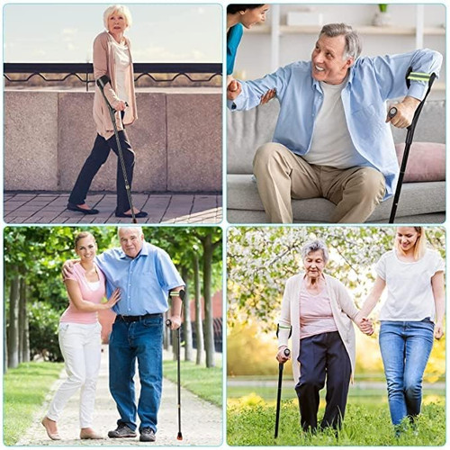 Antdvao Forearm Crutch for Adults(x1 Unit), Forearm Crutch with Cuffs, Anti-Drop, Crutch for Walking, Forearm Crutch Lightweight Adjustable, Aluminum Forearm Crutch, Black Crutch (Single Black)
