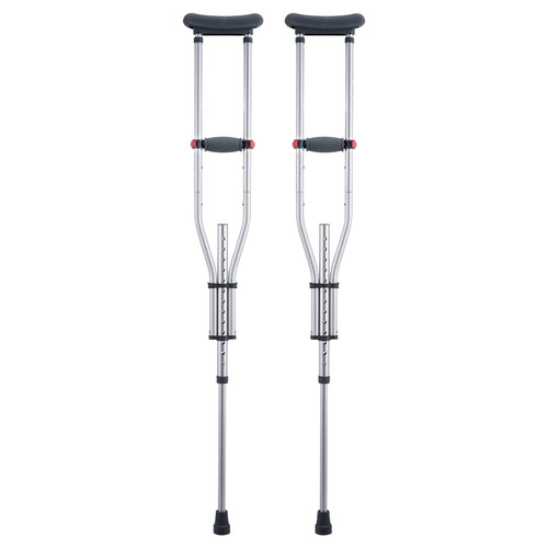VEVOR Underarm Crutches, 13-Level Height Adjustable Underarm Walking Crutches, Lightweight Aluminum Crutches for Adults Teenager - with Soft Underarm Pad for Leg Injury Surgery Disabled, 1 Pair 300LBS