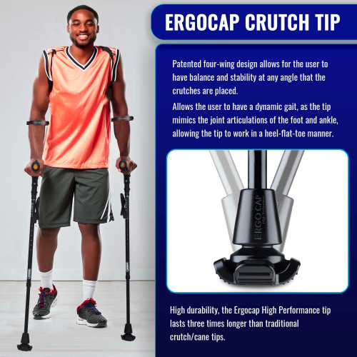 Ergobaum 7G by Ergoactives. 1 Pair (2 Units) of Ergonomic Forearm Crutches - Adult 5' - 6'6'' Adjustable (Purple)