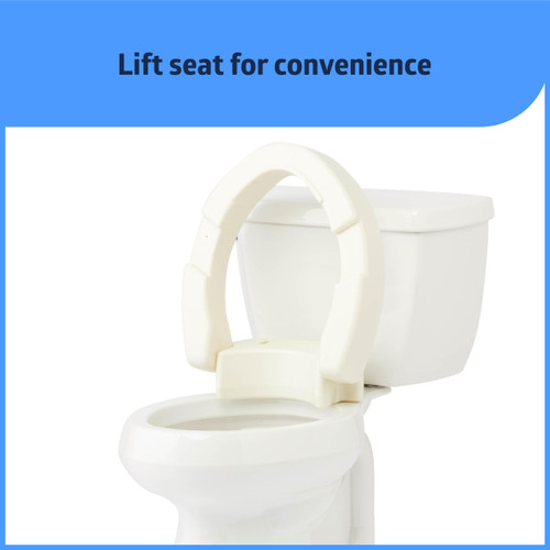 Medline Elongated Hinged Toilet Seat Riser, 3.5 inch, 400 lb Weight Capacity, White - Ideal Mobility Aid for Elderly, Disabled, and Medical Patients, Enhances Bathroom Safety