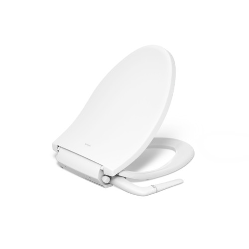 Kohler PureWash M250 Manual Elongated Bidet Toilet Seat, White, Quiet-Close Lid Prevents Slamming, Cool Water, Easy Installation with Quick-Release Hinges, Adjustable Spray Position & Pressure