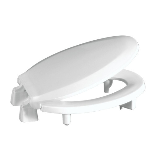 Centoco 3 inch Raised Toilet Seat for Seniors, Elongated, Closed Front with Cover, Plastic, Made in the USA, 3L800STS-001, White