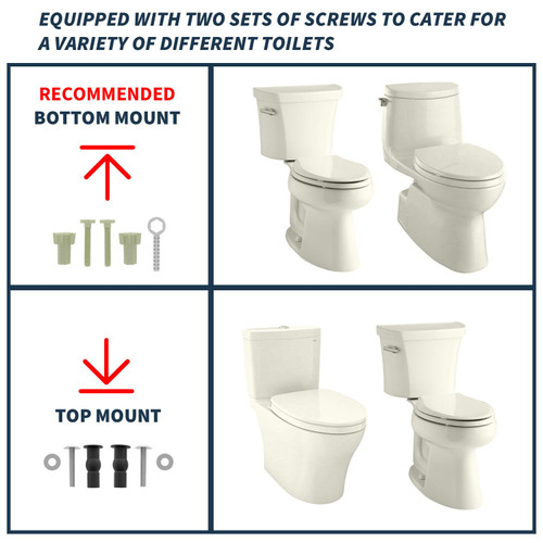 Ccbello ELONGATED toilet seat risers for seniors, Slow Close, Elevated toilet seat, Heavy Duty, Never Loosen, Raised toilet seat elongated bowl, Almond/Bone(18.5”)