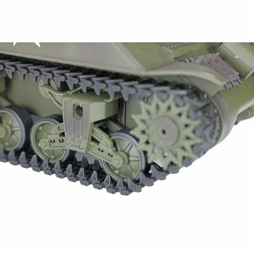 wheelfun Heng Long US in Stock, RC Tank 2.4G 1/16 Scale 7.0 Plastic Version M4A3 Sherman Smoking Unit Battle Tank Military Transport Vehicles 340° Rotating Turret IR Combat Model 3898 BB Airsoft