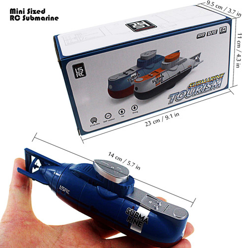 Tipmant Mini RC Submarine Toy Radio Remote Control Tourism Boat Diving Waterproof for Indoor Fish Tank Bathtub Water Kids Birthday Gifts (Blue)