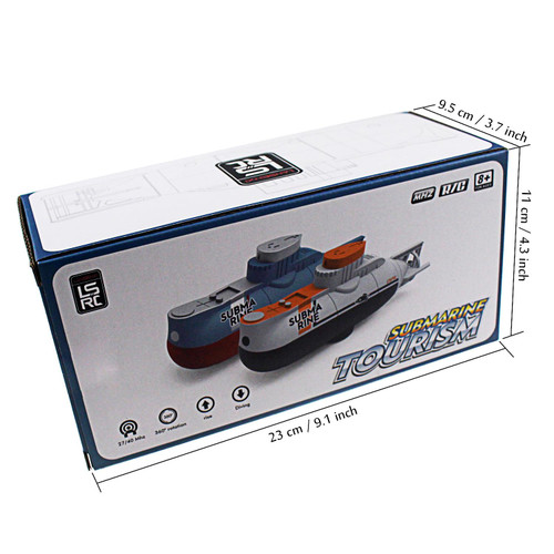 Tipmant RC Submarine Toy Remote Control Boat Underwater Diving Waterproof for Fish Water Tank Kids Birthday Gift (White)