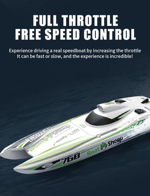 TX768 RC Jet Boat, 30km/h High Speed Jet Boat Brushless Catamaran with 3×3S LiPo Batteries Water Cooled Engine, 40cm ABS Hull, Long Range RC for Lakes, Rivers & Pools, Brushless RC For Adults