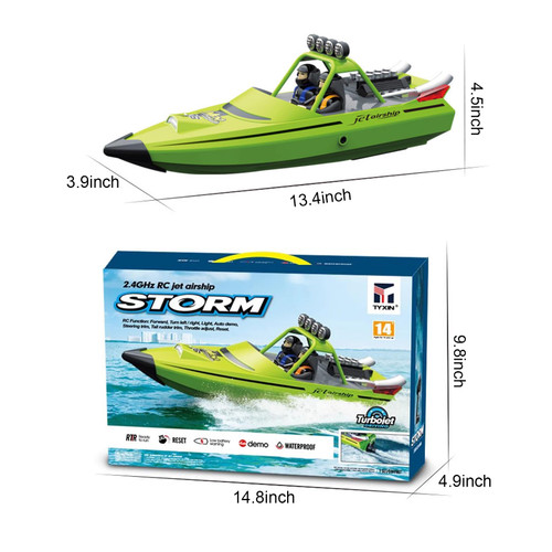 SVERTIBO RC Boat W/ 2.4GHz Remote Control, 2 Rechargeable Batteries & LED Lights for Pool Lakes Water, High Speed RC Sport Jet Boat RTR for Adults Gifts Toys (Red)