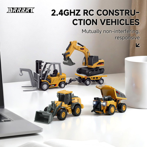 BRRRRT 1/64 RC Bulldozer Toy,Full Proportion RC Construction Vehicles Supports Pushing-Lifting-Moving,Type-C Direct Charging Alloy Remote Control Bulldozer,Birthday Gifts for Boys and Girls Age 3+