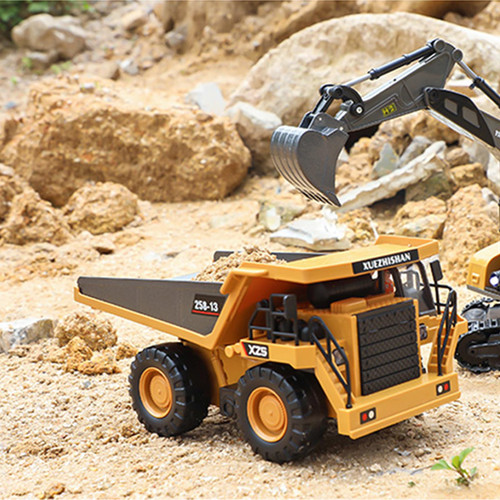 BLQCSLH Excavator Set，rc Dump Truck Command The Site Conquer The Dir，2.4Ghz Remote Control Construction Vehicle Set Children's Toys，Alloy Material Simulate True Scale (Truck)